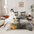 thumbnail image 4 of Manfei Romantic Yellow Tree Boy Girl Full Size Comforter Sets 3-Piece,Happy Valentine's Day Bedding Comforter Set,Sweet Lover Couple Lightweight Bedding Sets,Super Cozy Room Decor,Reversible, 4 of 8