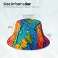 thumbnail image 4 of Daiia Vibrant Parrot Splash Art Pattern Bucket Hat - Trendy Cotton Sun Hat for Beach, Golf, Fishing - Fun Outdoor Vacation Boonie for Men and Women, 4 of 9
