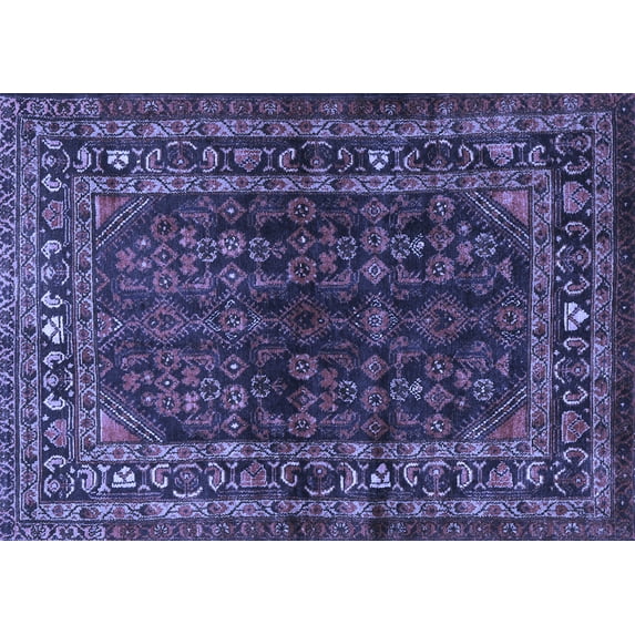 Ahgly Company Machine Washable Indoor Rectangle Persian Blue Traditional Area Rugs, 2' x 4'