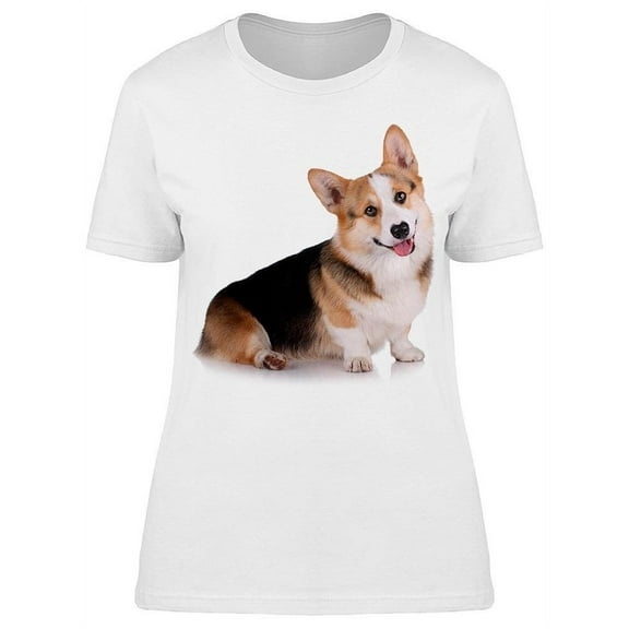 Welsh Corgi Dog Turning   T-Shirt Women -Image by Shutterstock Women T-Shirt, Female Large