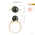 thumbnail image 5 of ANGARA Classic Tahitian Cultured Pearl Bypass Ring in 14K Yellow Gold for Women | June Birthstone, Birthday, Anniversary, Jewelry Gift for Women | Pearl Ring, 5 of 9