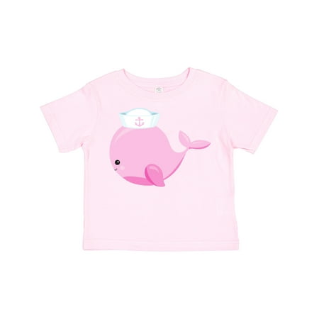 

Inktastic Sailor Whale Cute Whale Little Whale Pink Whale Gift Toddler Toddler Girl T-Shirt