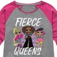 thumbnail image 3 of LOL OMG! Fashion Dolls - Fierce Queens - Toddler & Youth Girls Raglan Graphic T-Shirt, 3 of 5