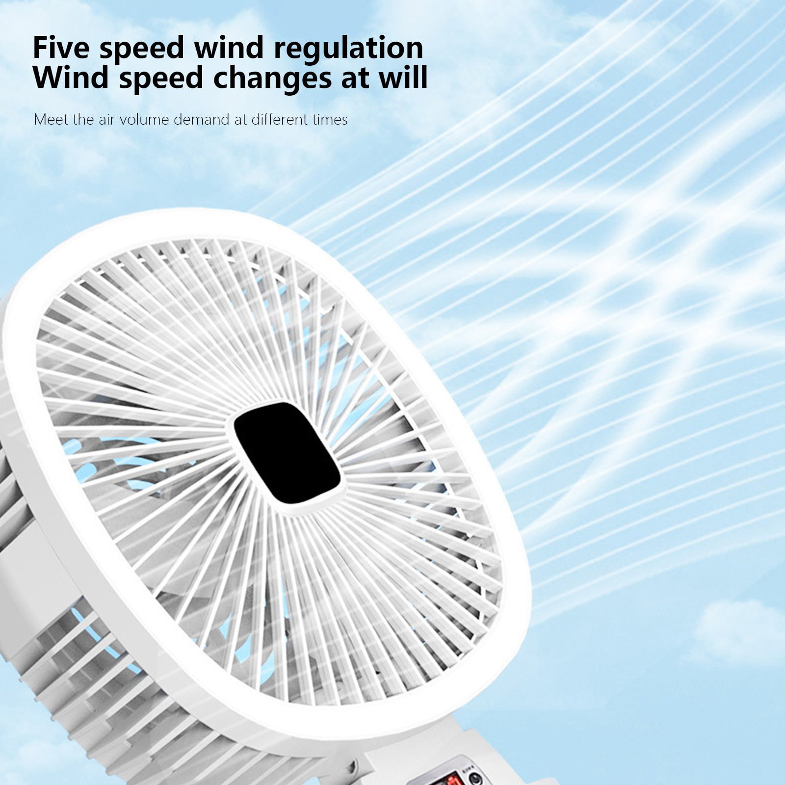 TaTaai Portable Fan Rechargeable with Solar Panel 5-in-1, 5 Speeds Cordless Battery Powered Fan with Led Lantern,Quiet USB Table Fan for Travel Tent Hurricane Office Home Bedroom