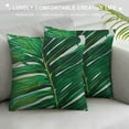 thumbnail image 3 of Fenyluxe  Tropical Leaf Throw Pillow Cover Beautiful Green Tropical Palm Tree Leaves Decorative Rectangular Pillowcase for Sofa and Bed Couch 22x22in, 3 of 5