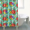 thumbnail image 4 of Pioneer Flower Floral Print Pattern Shower Curtain 84"x72", Bathroom Decorative Shower Curtain Set with 12 Hooks, Waterproof Washable, 4 of 6