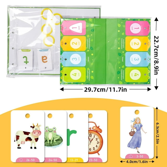 Visual Words Education Desktop Cards 129 Piece Phonics Learning Kit With Color Coded Picture Letter And Sound Position Cards For Ages 4 Plus