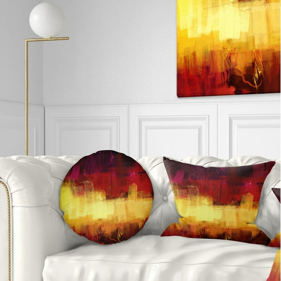 Designart Textured Effect Digital Abstract Art - Abstract Throw Pillow - 12x20
