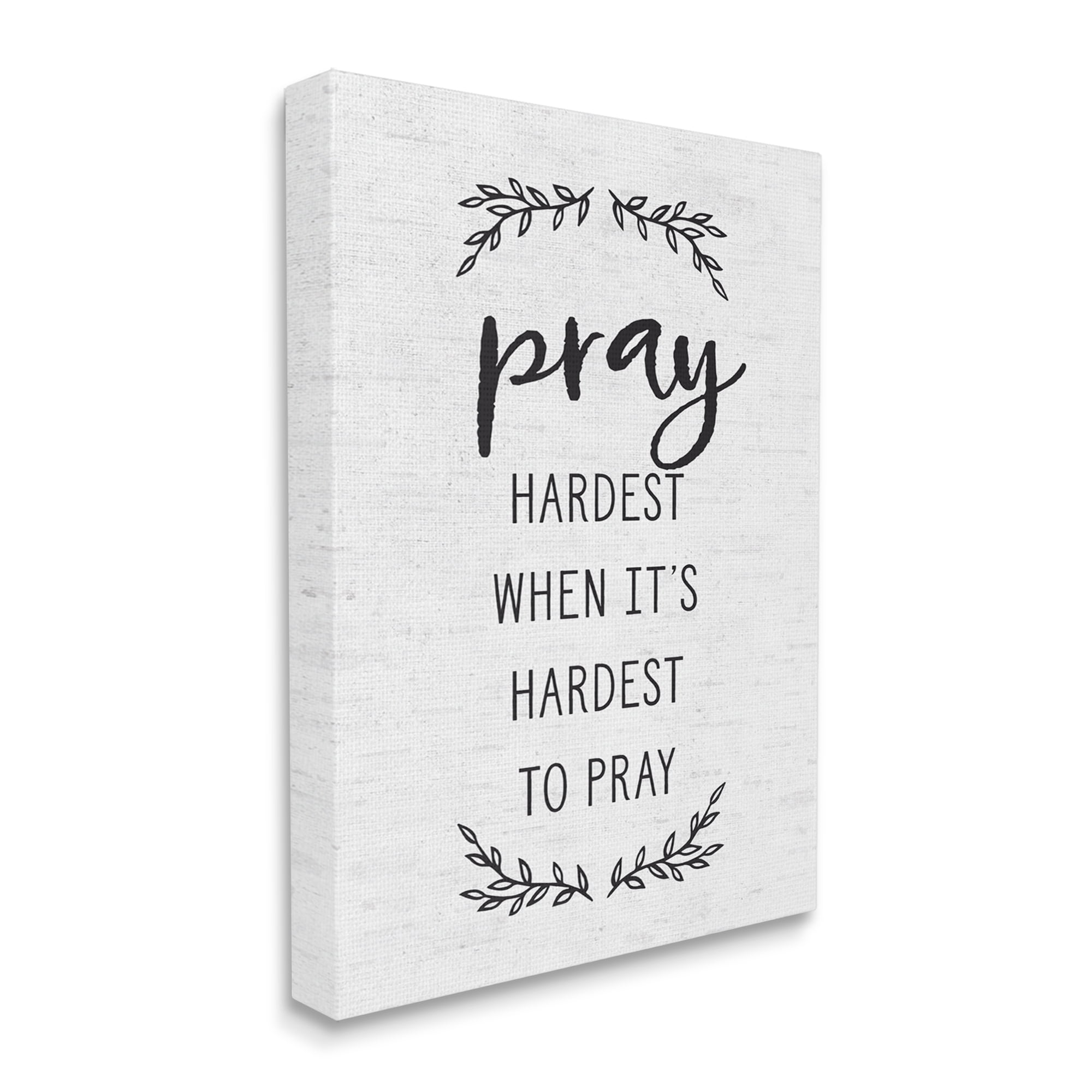 Stupell Industries Spiritual Prayer Uplifting Religious Quote Rustic Botanicals Graphic Art Gallery Wrapped Canvas Print Wall Art, Design by Lettered and Lined