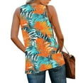 thumbnail image 6 of JTZGDY Sleeveless Shirts for Women Boho Floral Printed Summer Summer V Neck Basic Workout Tank Tops Dressy Blouses Loose Fit Tunics for Leggings Multicolor#06 S, 6 of 8