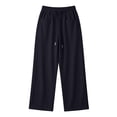 thumbnail image 5 of Xdegoge High Waisted Palazzo Pants for Women Baggy Drawstring Straight Leg Pants with Pockets Comfy Activewear Workout Running Relaxed Fit Summer Bottoms, 5 of 6