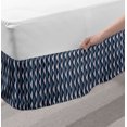 thumbnail image 2 of Geometric Bed Skirt, Rhombuses and Dots Composition of Abstract Shapes Retro Revival, Elastic Bedskirt Dust Ruffle Wrap Around for Bedding Decor, 4 Sizes, Bluegrey Dark Blue White, by Ambesonne, 2 of 2