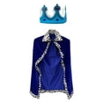 thumbnail image 3 of King Robe Cosplay Kids Disfraz de Halloween con accesorios Cape Cloak para niñas Juegos de imaginación, Mardi Gras, representaciones teatr , Azul Yinane Disfraz de niños, 3 of 8