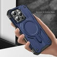 thumbnail image 4 of for iPhone 16 Pro Max Magnetic Case [Support Wireless Charging & Car Mount], Heavy Duty Rugged Shockproof Military Grade Protection Tough Durable Cover for iPhone 16 Pro Max, Blue, 4 of 7