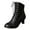 Black, variant on Womens Mid Calf Combat Boots Gothic Pointed Toe Kitten High Heels Riding Short Ankle Boots
