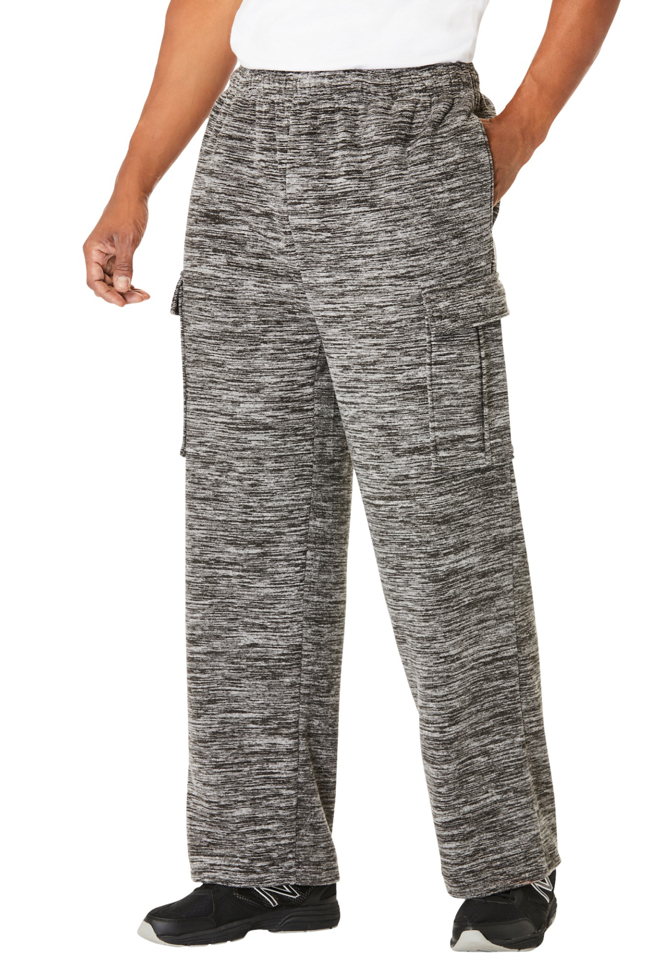 KingSize Men's Big & Tall Fleece Cargo Sweatpants - 80% Cotton, 29" Inseam