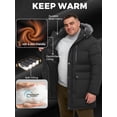 thumbnail image 6 of Wantdo Men's Recycled Big and Tall Thicken Coat Warm Winter Quilted Parka Jacket with Faux Fur Lined Hood Dark Gray 4XL, 6 of 9