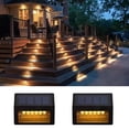 thumbnail image 4 of Solar Powered LED Step Light Outdoor Wall Mount Fixture for Deck Fence Staircase and Garden Pathway Automatic Dusk to Dawn Operation Sleek Oval Design for Exterior Home Improvement, 4 of 9