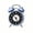 Light Blue, variant on Avdolw Battery Operated Classic Round Alarm Clock, quiet running low light visible clear ring bedroom office compact wake up clock,Black
