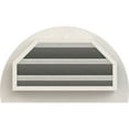 thumbnail image 4 of 30"W x 15"H Half Round Gable Vent (35"W x 20"H Frame Size): Primed, Functional, Smooth Pine Gable Vent w/ 1" x 4" Flat Trim Frame, 4 of 12