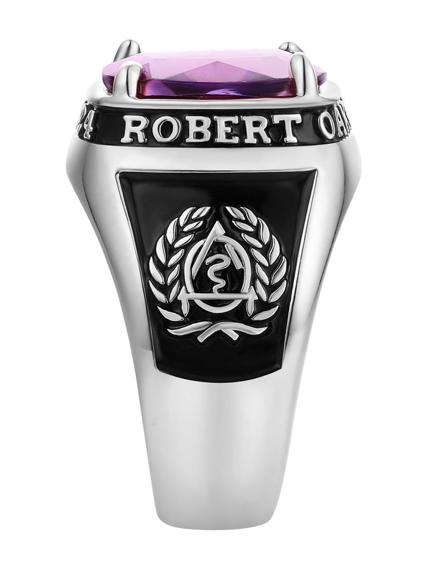 Order Now for 2025 Graduation, Freestyle Men's Prong station Birthstone Class Ring, Personalized, High School or College