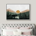 thumbnail image 3 of PixonSign Framed Canvas Print Wall Art Woodland Nursery Decor Sunlight Mountain Pine Forest Lake Nature Wilderness Modern Art Decorative Boho Relax/Zen - 16"x24" White, 3 of 5
