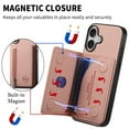 thumbnail image 5 of for iPhone 17 Wallet Case, Classic Denim Texture PU Leather RFID Blocking Zipper Pocket Card Slots with Kickstand, Shockproof Anti-Scratch Protective Magnetic Closure Anti-Slip Back Case, Pink, 5 of 10