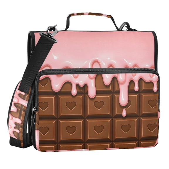Zipper Binder Ice 1.5 Inch Binder Folder Bag with Shoulder Strap and Handle