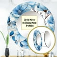 thumbnail image 3 of Designart "Dreamlike Blue White Floral Fantasy II" Floral Rund Mirror For Wall Decor - Large Blue Round Printed Mirror -Cottage Round Living Room Mirror - 36" x 36", 3 of 6