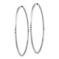 thumbnail image 2 of Primal Gold 14 Karat White Gold Diamond-cut Square Tube Endless Hoop Earrings, 2 of 4