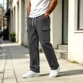 thumbnail image 6 of BVOFAR Cargo Sweatpants for Men Wide Leg Baggy Sweatpants Loose Soft Drawstring Elastic Waisted Pant with Pockets Dark Gray XXXL, 6 of 10