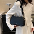 thumbnail image 2 of Bolso de mano para mujer Bolso de hombro simple de cuero PU Bolso de mensajero sólido cuadrado (Negro), 2 of 5