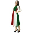 thumbnail image 2 of Bimba Womens Classic Mandarin Collar Shift TriColor Midi Summer Chic Dresses, 2 of 6