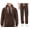 Brown, variant on Men's 2 Piece Fleece Sports Gym Running Athletic Jogging Track Sweat Suit Set (Brown, 5XL)