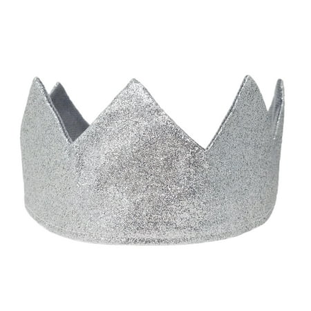 SeasonsTrading Silver Glitter Sparkle Crown - Adult/Child Costume Birthday Party