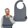 thumbnail image 1 of Babero Adulto Lavable De Silicona Con Protector De Ropa Impermeable De Bolsillo Sincero  Hogar, 1 of 5