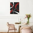 thumbnail image 3 of Red Abstract Wall Art, Black and Red Geometric Canvas Wall Art, Modern Minimalist Framed Wall Art for Living Room Bathroom Bedroom Kitchen Ready to Hang, 12X12 Inches, 3 of 7