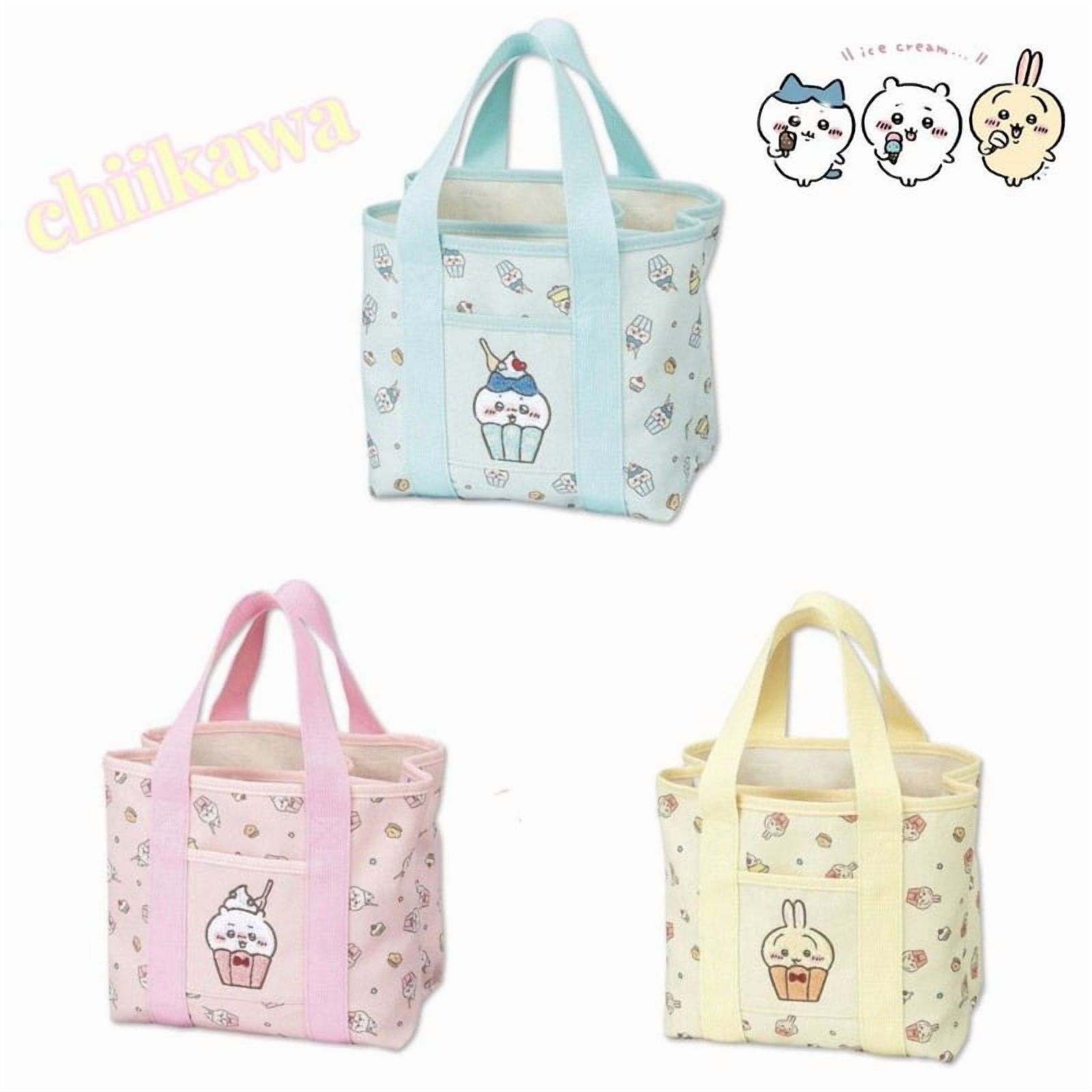 Chiikawa Bento Bag Hachiware Cartoon Cute Character Canvas Open Partition Layer Tote Creative Lunch Box Bag Commuting Portable