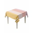 thumbnail image 2 of Colorful Stripe Tablecloth Square Table Cloth 54x54, Waterproof Tablecloth Outdoor Table Cloth, Modern Pink Red Yellow Vertical Striped Washable Table Cover for Kitchen Dinning Party, 2 of 8