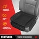 thumbnail image 2 of Fundas de asiento para coches, camiones, SUV, piel sintética, paquete de 2, acolchadas en color negro con bolsillos de almacenamiento, 2 of 8