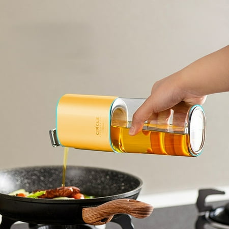 

UAEBM Automatic Oil Pot with Leak-Proof Design - Large-Capacity Glass Dispenser for Kitchen and Restaurant Use Yellow