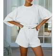 thumbnail image 4 of Sherrylily Women 2 Piece Outfits Loungewear 3/4 Sleeve Tops and Elastic Waist Shorts Lounge Sets, 4 of 6