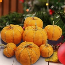 LHWEN Plaid Fabric Artificial Pumpkins Burlap Pumpkins Fall Wedding Thanksgiving Halloween Decoration Reliable Quality Material Lifelike Appearance Home Decor for Autumn Parties Family