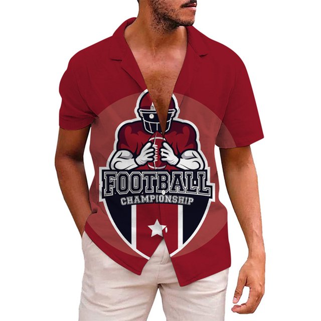 Camisas s Para Hombre Manga Larga Camiseta de regalo deportiva para al fútbol americano para hombre, camiseta de Rugby Retro deportiva para jugador de Rugby Vintage (Red, M)
