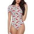 thumbnail image 1 of Balery Cute Christmas Hat Penguin Body de cuello redondo de manga corta para mujer Tops de manga corta Tops básicos-X-Large, 1 of 7