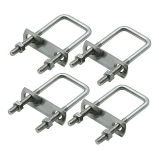 Uxcell Round U-Bolts, 4 Set 95mm Inner Width 110mm Length M6 Zinc-Plated Carbon Steel U Clamp Bolt With Nuts And Plates, For Boat Trailer