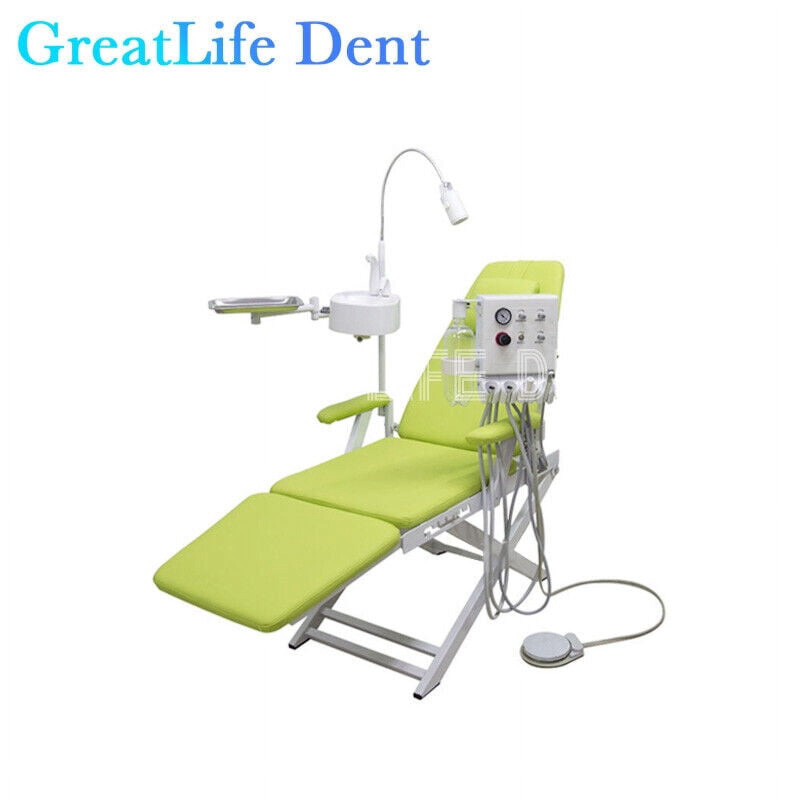 GreatLife Dent USA Stock PORTABLE DENTAL FOLDING CHAIR LED LIGHT+TURBINE+DENTIST STOOL