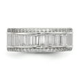 thumbnail image 2 of Auriga 925 Sterling Silver Baguette and Round Cubic Zirconia Eternity Ring Size 8 for Women, 2 of 5