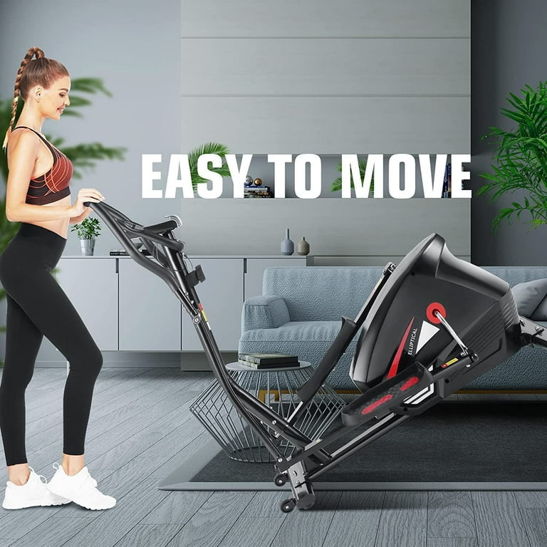 ANCHEER Elliptical Machine Cross Trainer with Smart APP Connection 10 Level Resistance Heart Rate Sensor 390 lbs Weight Capacity for Home Office