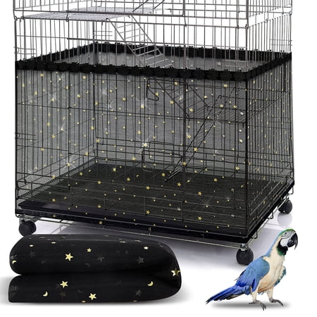 Dolked Universal Bird Cage Cover Skirt Nylon Mesh Net Guard Extra Large Parrot Birdcage Cover Seed Catcher